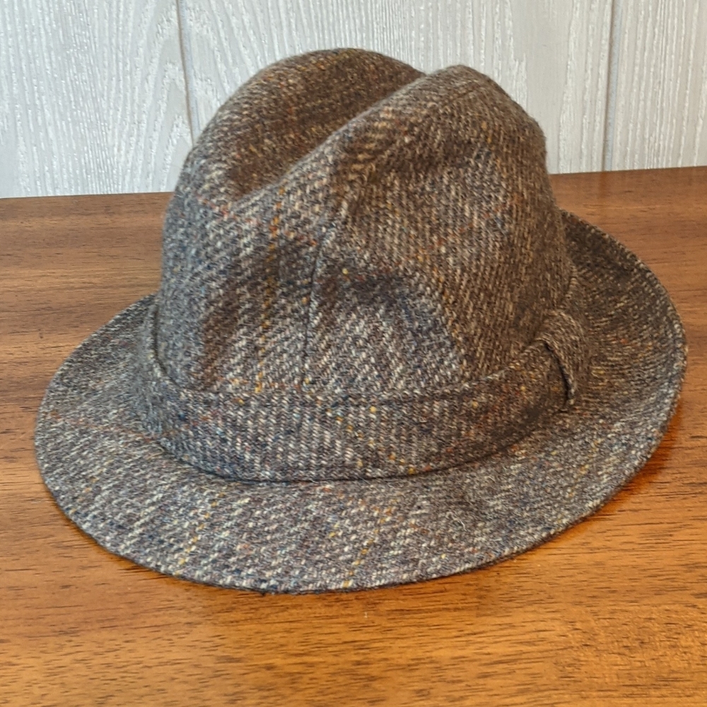 VTG Kangol Wool Irish Walking Hat Fedora Herringbone Print EUC SZ M Grandpa Hat